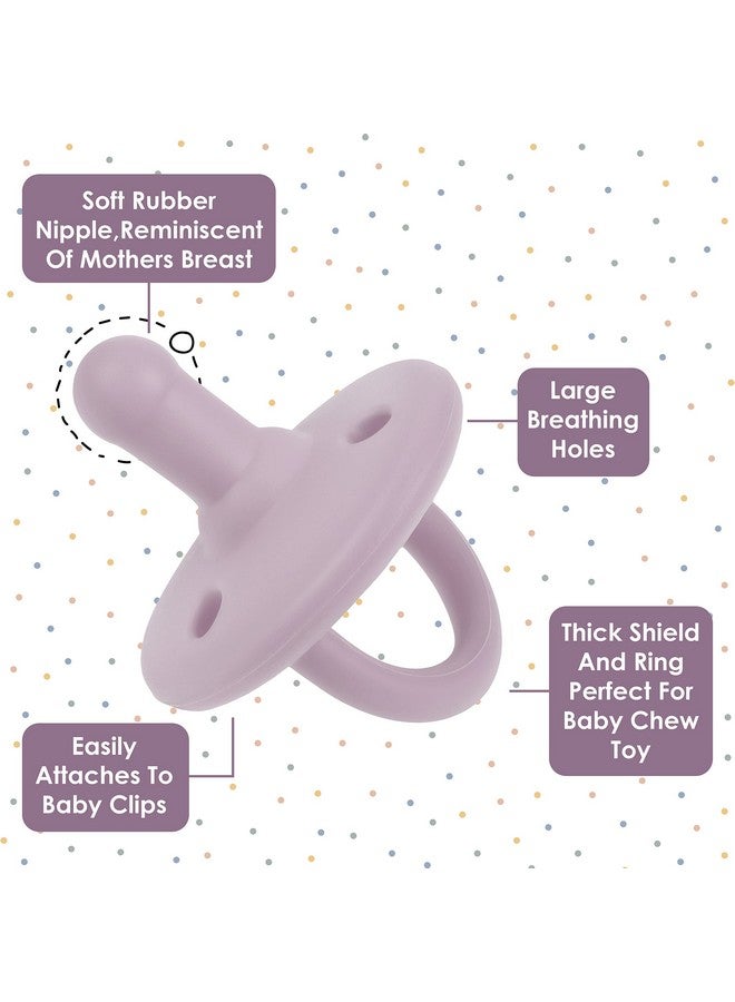 Sweet Child Pacifiers 0-18 Months, Set Of 6 Ultra-Light Silicone Binkies With Collapsible Handle & 3 Air Holes For Added Safety, Best Newborn Pacifiers For Baby Boys Or Girls - Image 4