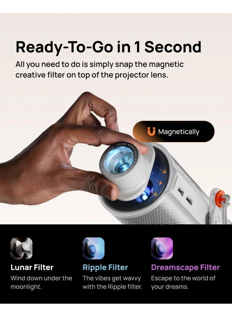 XGIMI Magnetic Creative Filters for XGIMI Mogo 4 Series | For Ambient & Immersive Experience w/ Quick Snap-On Assembly, With Built-in Ambient Music, Wave Gesture Control - 3 pack