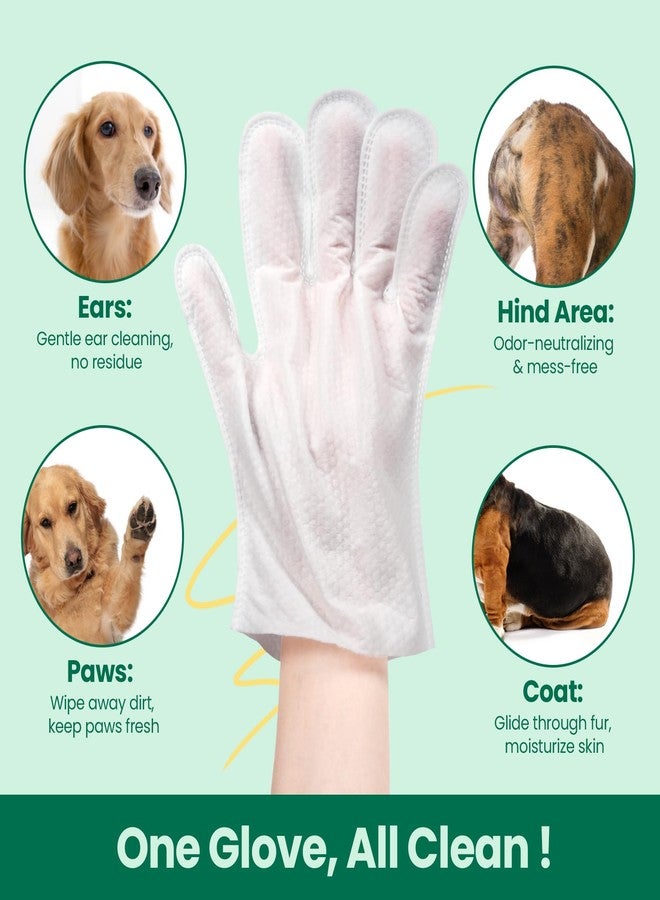 IMMCUTE Coconut Scented Pet Wipes Gloves for Dogs & Cats - Extra Thick Bathing Wipes with Coconut Oil & Jojoba Oil, 32 PCS Rinse-Free Grooming Gloves for Deodorizing & Daily Care - Image 5