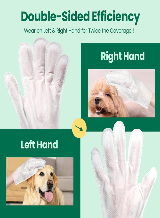 IMMCUTE Coconut Scented Pet Wipes Gloves for Dogs & Cats - Extra Thick Bathing Wipes with Coconut Oil & Jojoba Oil, 32 PCS Rinse-Free Grooming Gloves for Deodorizing & Daily Care - Image 4
