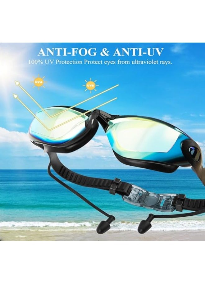Super ZYouth Anti-Fog Swimming Goggles - Goggle Set, Earplugs, Nose Clip, Leak-Proof Goggles , Waterproof goggles Resistance UV Suitable for Swimming Lover  - Image 2