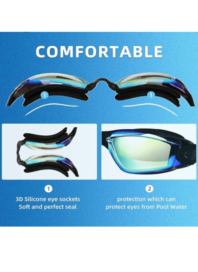 Super ZYouth Anti-Fog Swimming Goggles - Goggle Set, Earplugs, Nose Clip, Leak-Proof Goggles , Waterproof goggles Resistance UV Suitable for Swimming Lover  - Image 3