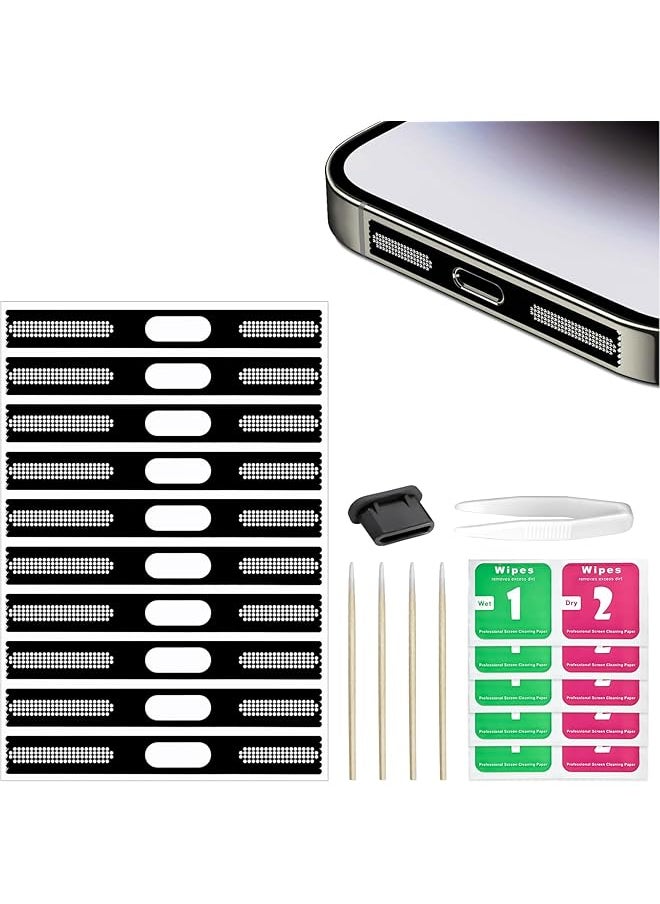 erorex - Dustproof Stickers Protector For Iphone Speaker 10Pcs Mobile Phone Speaker Mesh Anti Dust Adhesive Cover Phone Speaker Net Dustproof Adhesive Sticker Compatible With Iphone 15 Pro Max Series - Image 1