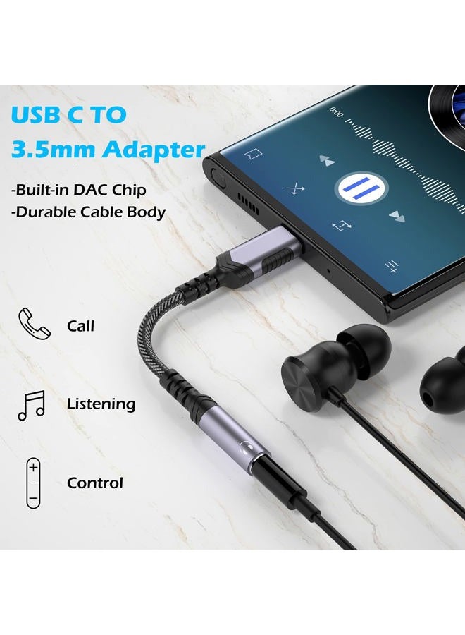 iMangoo USB C to 3.5mm Audio Headphones Adapter for Samsung Galaxy S24 S23 Ultra S22 Plus S21 S20, Type C to Aux Earphones Dongle Cable DAC for iPhone 15 Pro Max iPad 10 Google Pixel 8 7 7A 6 6A OnePlus Open - Image 2