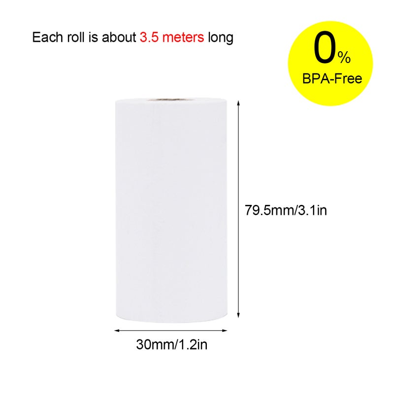 Self-Adhesive Thermal Paper Roll: 79.5*30mm 3 Rolls/Pack - 10-Year Storage Clear Printing Strong Adhesive Thermal Paper for Poooli L3 Printer, School, Office Home Use - Image 4