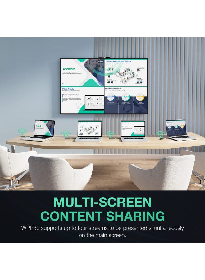YeaLink WPP30 USB Type-C 4K Wireless Presentation Pod, Black (1303112) - Image 3