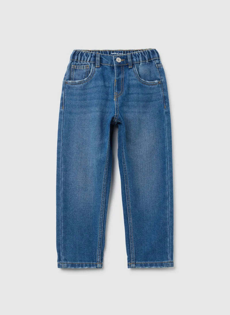 او في اس CHILDREN'S JEANS IN COTTON-BLEND LOOSE-FIT DENIM