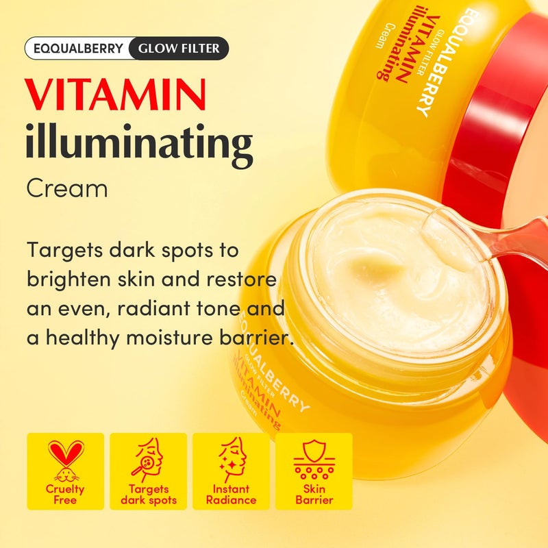 eqqualberry Vitamin Illuminating Cream 50ml – Brightening & Hydrating Face Cream for Even Skin Tone, Anti-Dark Spots, Glowing and Nourished Skin - Image 2