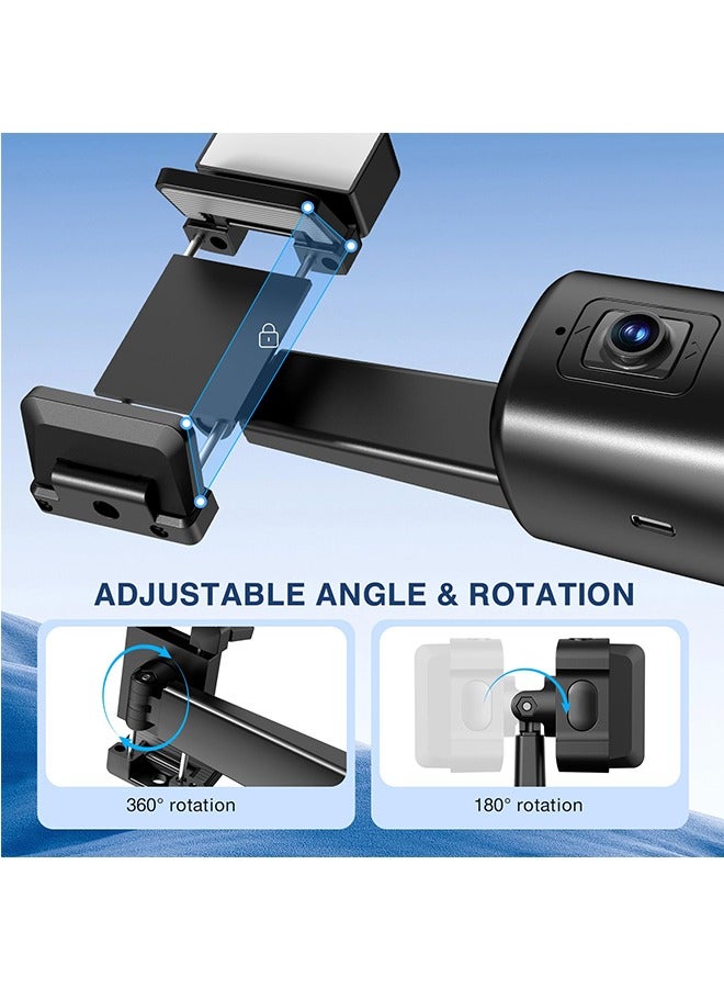 Auto Face Tracking Tripod 360° Rotating Auto Tracking Phone Stand, No App, Phone Camera Stand with Remote and Gesture Control, Rechargeable Smart Shooting Stand for Live Video Recording Tiktok（Black） - Image 4