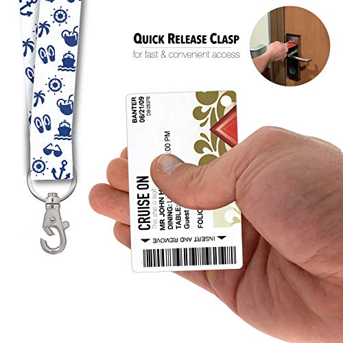 Cruise On Lanyards for Cruise Ship Cards (2-Pack) in 2026 & 2027, Cruise Lanyard with ID Holder, Detachable Key Card Badge & Waterproof Ship Card Holder (White & Navy) - Image 4