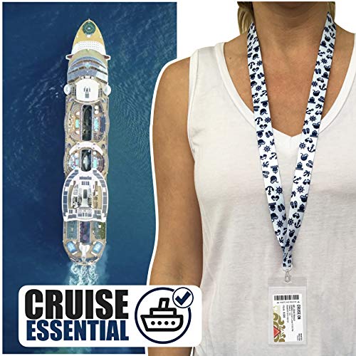 Cruise On Lanyards for Cruise Ship Cards (2-Pack) in 2026 & 2027, Cruise Lanyard with ID Holder, Detachable Key Card Badge & Waterproof Ship Card Holder (White & Navy) - Image 2