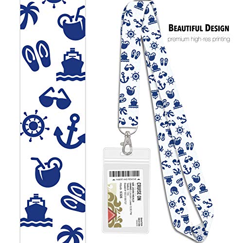 Cruise On Lanyards for Cruise Ship Cards (2-Pack) in 2026 & 2027, Cruise Lanyard with ID Holder, Detachable Key Card Badge & Waterproof Ship Card Holder (White & Navy) - Image 5