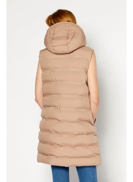 BCBGeneration Women Plain Puffer Vest, Latte  - Image 3
