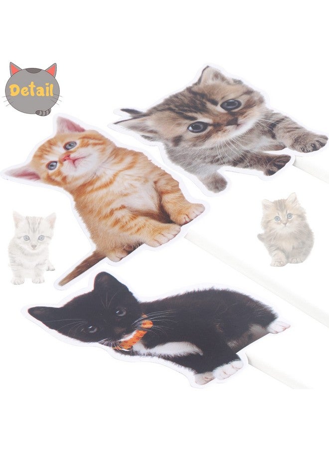 اوموني 36 قطعة من زينة كب كيك على شكل قطة صغيرة لطيفة لتزيين حفلات أعياد الميلاد والقطط الصغيرة ومستلزمات حفلات استقبال المولود - Image 4