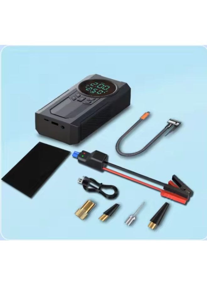 EzzySo Portable Cordless Car Battery Emergency Care Starter Air Pump Power Bank, Tire Air Pump, Air Compressor To Easily Inflate Tires, LED Display, With Flashlight, Mobile Power Supply, Large Capacity Storage  - Image 2