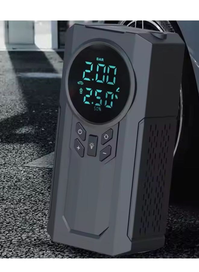 EzzySo Portable Cordless Car Battery Emergency Care Starter Air Pump Power Bank, Tire Air Pump, Air Compressor To Easily Inflate Tires, LED Display, With Flashlight, Mobile Power Supply, Large Capacity Storage  - Image 5