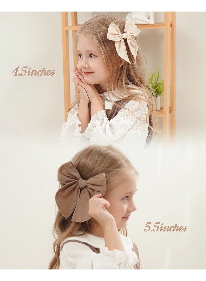 doboi 5.5 Inch 20PCS Baby Girls Fable Hair Bows Clips Cotton Linen Alligator Hair Clips Large Neutral Handmade Hair Accessories Bows for Girls Toddlers Kids by doboi - Image 4