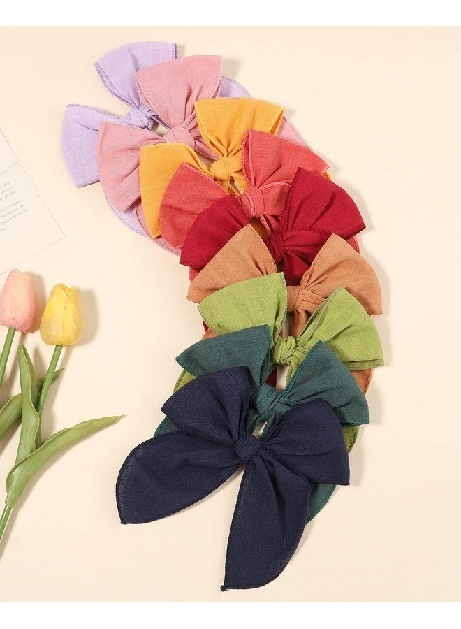 doboi 5.5 Inch 20PCS Baby Girls Fable Hair Bows Clips Cotton Linen Alligator Hair Clips Large Neutral Handmade Hair Accessories Bows for Girls Toddlers Kids by doboi - Image 5