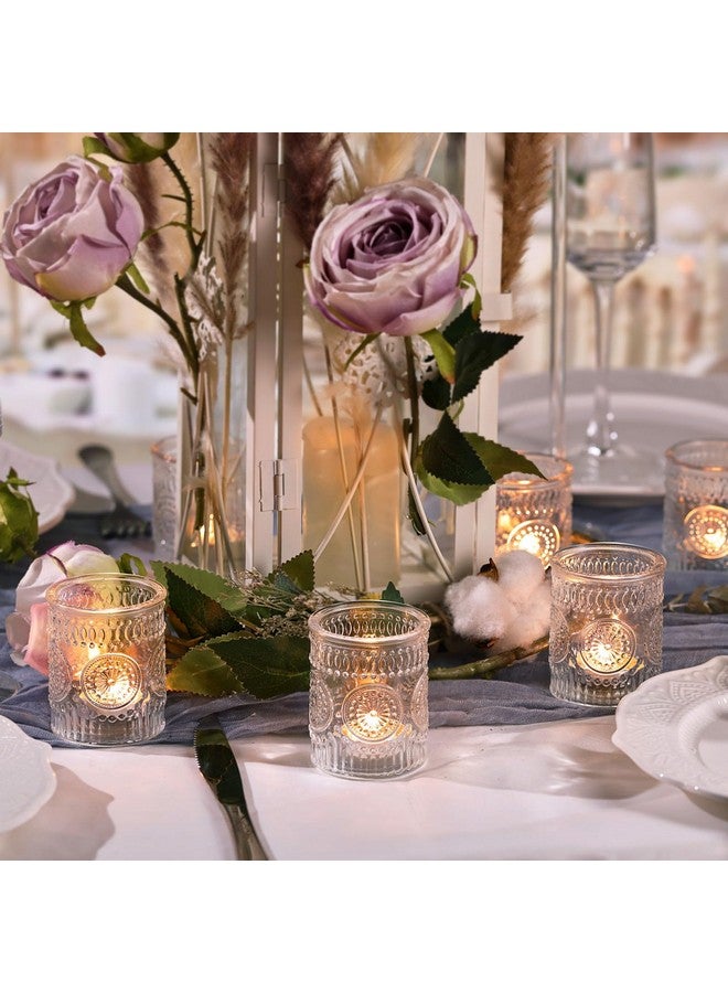 Devi DEVI 24pcs Clear Glass Votive Candle Holders, Vintage Candle Holder for Votives&Tea Lights&Floating Candles, Wedding Decorations for Receptions, Valentine Wedding Centerpieces Table Decoration  - Image 2