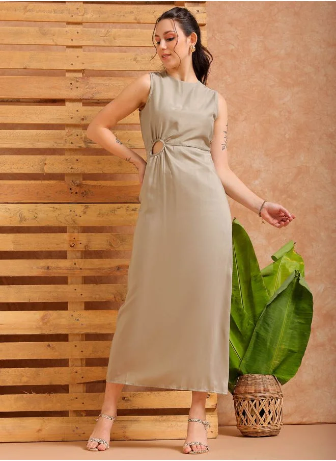 Freehand Women Fit and Flared Party Wear Solid Asymmetric Dress