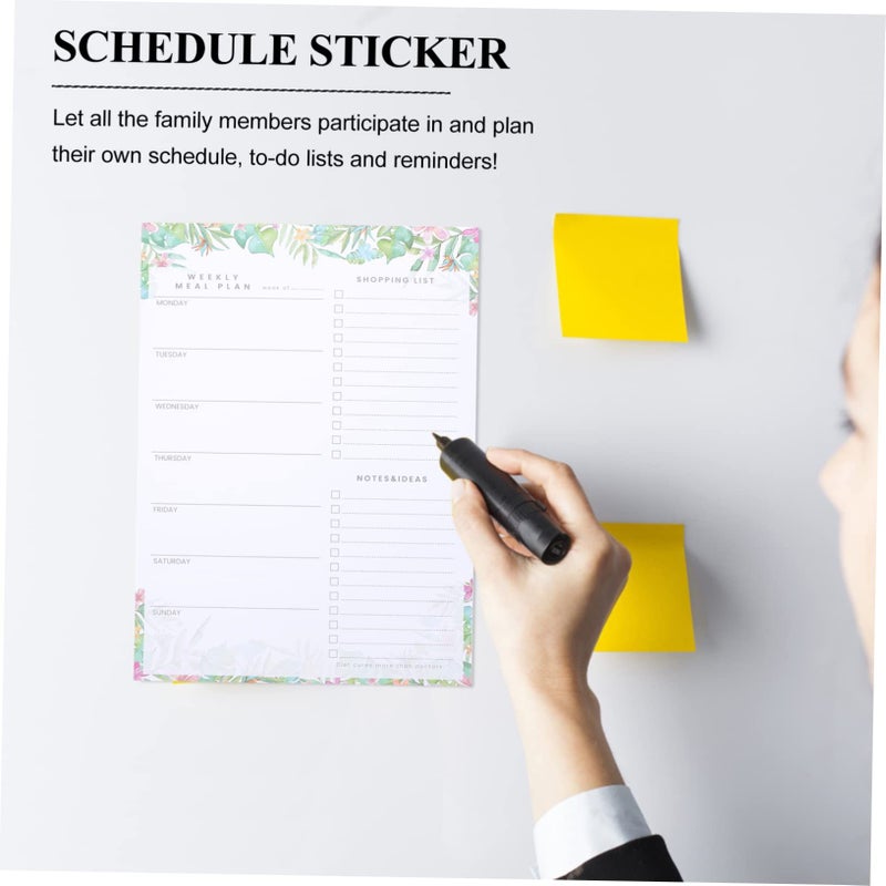 Magnetic Shopping List Notepad Fridge Memo Pad with Pen Holder Black - Image 3