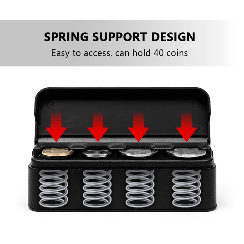 Salior Compact Coin Holder for Car - 4 Compartment&Automatically Holds Coins Coin Organizer(1 Dollar,Quarter,Dimes) - Universal Center Console Coin Case for Car Taxi SUV Truck - Image 5