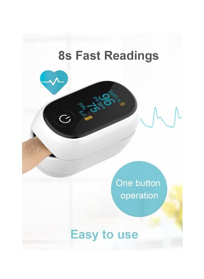 Joshberg - Pulse Oximeter, Blood Oxygen Meter Finger (SpO2) with Plethysmograph and Perfusion Index, Portable OLED Color Display - Image 1