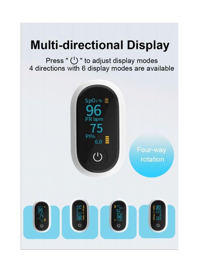 Joshberg - Pulse Oximeter, Blood Oxygen Meter Finger (SpO2) with Plethysmograph and Perfusion Index, Portable OLED Color Display - Image 1
