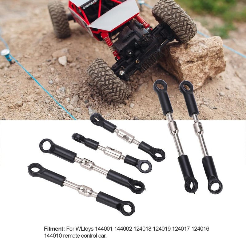 Pilipane Pilipane Aluminium Steering Camber Link Set  RC Tie Link Rods Set for WLtoys 144001 144002 124018 124019 124017 124016 Remote Control Car Upgrade Parts - Image 4