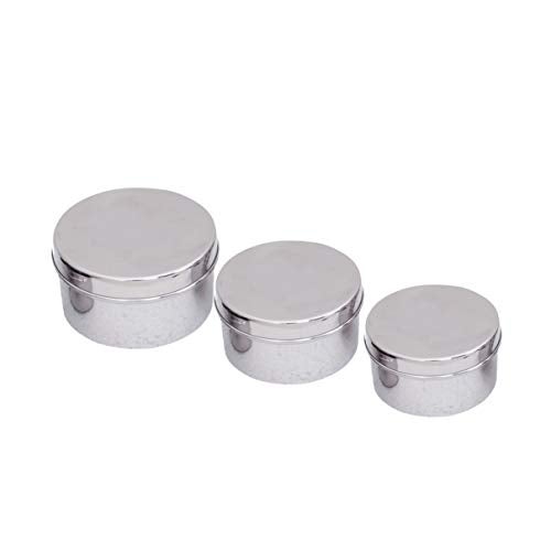 Dharam Paul Traders Steel containers for Kitchen Storage,Steel Puri Dabba,Set of 3 Pieces,Heavy Weight,600 ml,400 ml and 250 ml. - Image 3