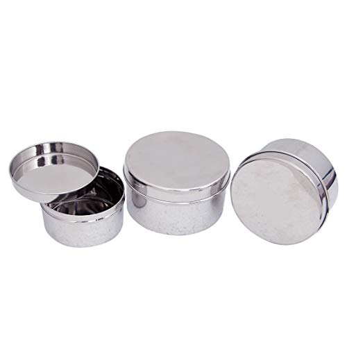 Dharam Paul Traders Steel containers for Kitchen Storage,Steel Puri Dabba,Set of 3 Pieces,Heavy Weight,600 ml,400 ml and 250 ml. - Image 2
