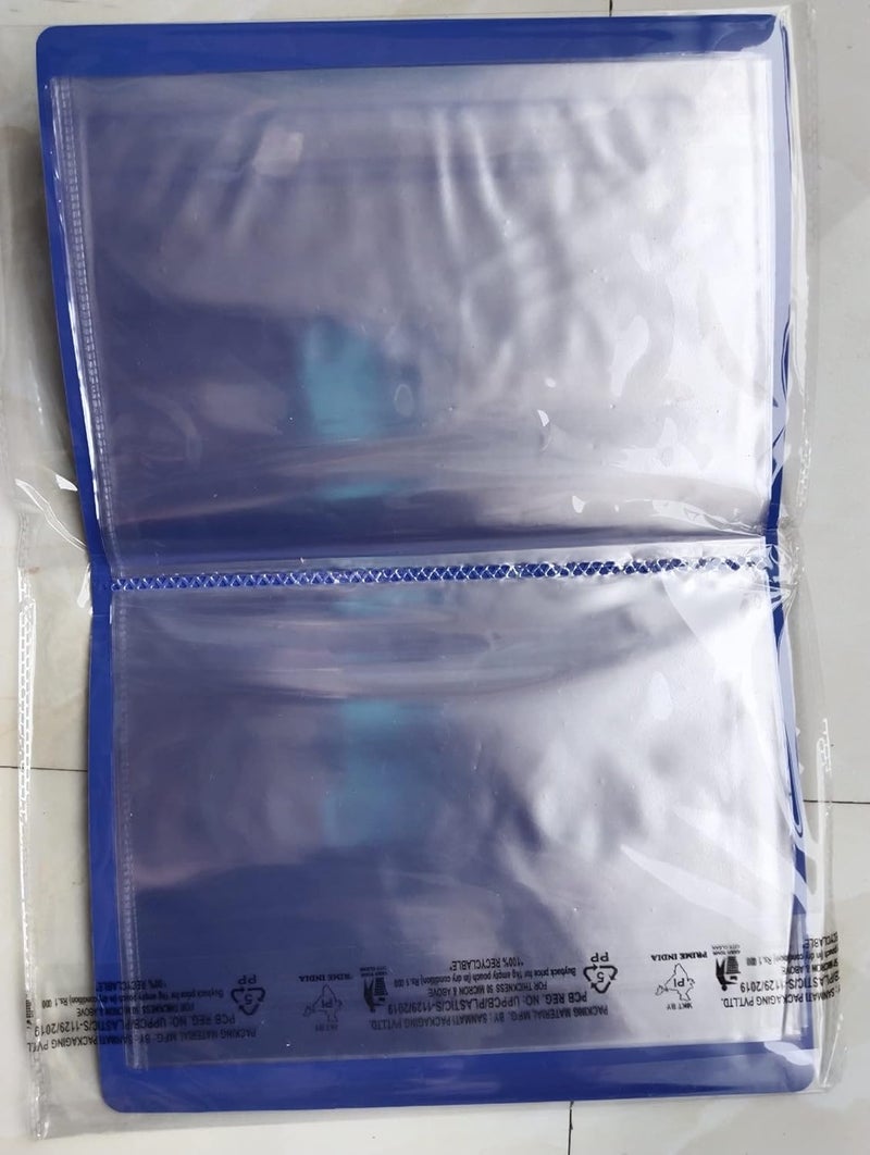 Peeplvalue Display Book File Folder A5 Small Size Blue Color(Pack of 4 Pcs) (20 Pocket) - Image 4