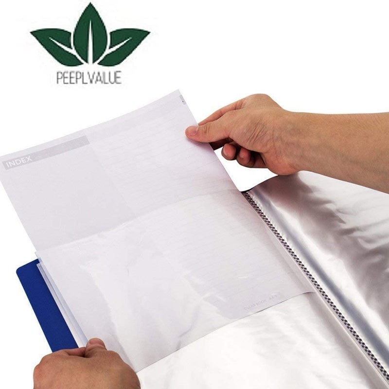 Peeplvalue Display Book File Folder A5 Small Size Blue Color(Pack of 4 Pcs) (20 Pocket) - Image 2