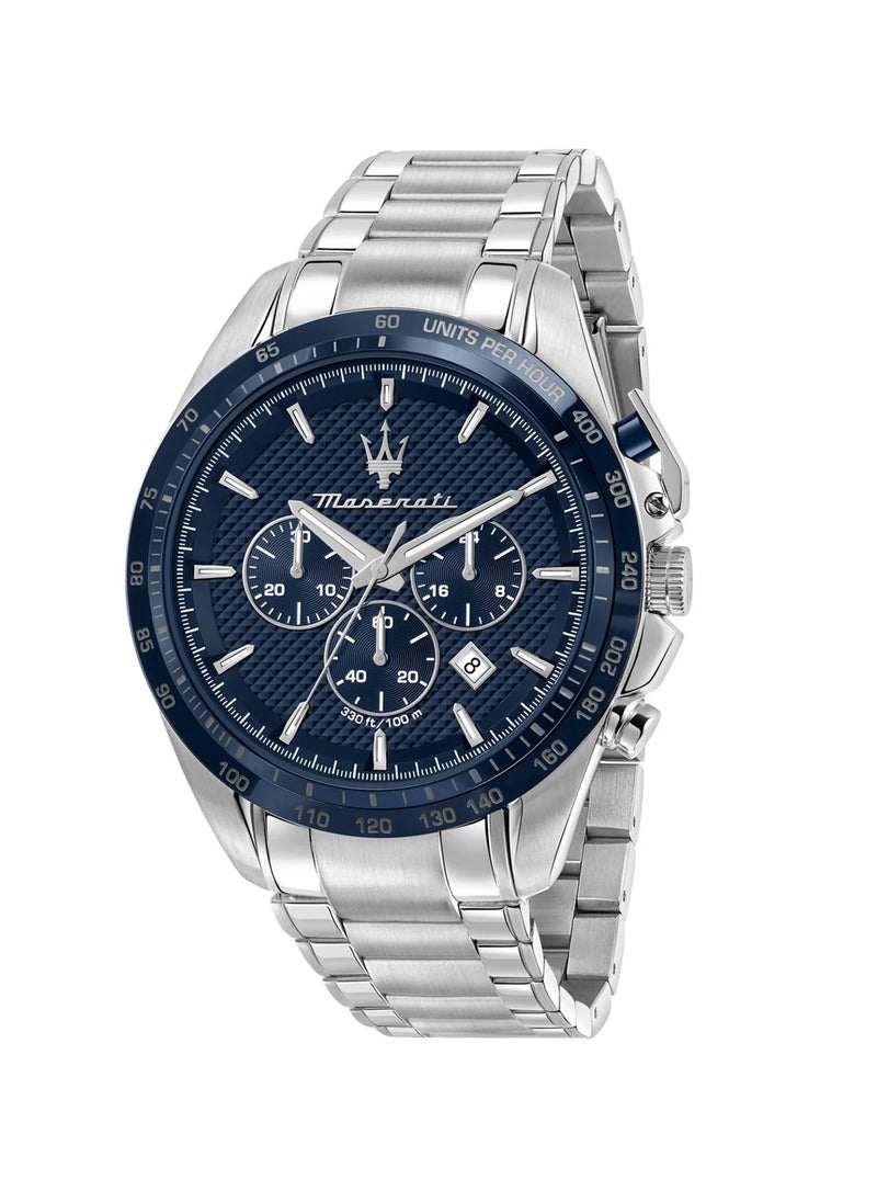 Maserati Men’s Traguardo Analog Quartz Blue Dial Stainless Steel Watch R8873612043 - 45mm  - Image 1