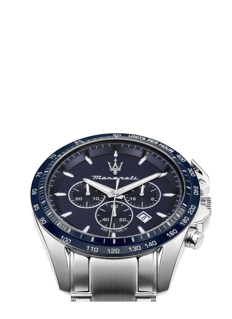 Maserati Men’s Traguardo Analog Quartz Blue Dial Stainless Steel Watch R8873612043 - 45mm  - Image 4