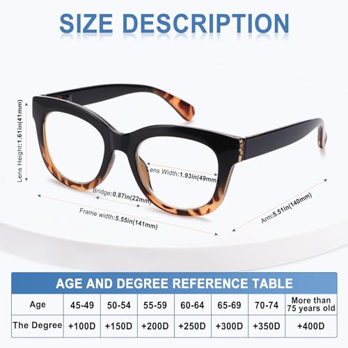 CHOFILORD Progressive Multifocus Reading Glasses for Women Men Blue Light Blocking Computer No Line Multifocal Readers (A4 Multicolor, 1.5, Diopters) - Image 2
