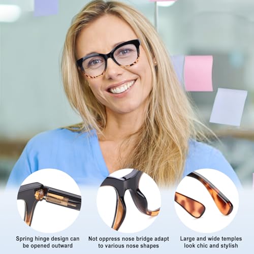 CHOFILORD Progressive Multifocus Reading Glasses for Women Men Blue Light Blocking Computer No Line Multifocal Readers (A4 Multicolor, 1.5, Diopters) - Image 3