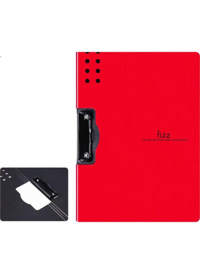 Fizz Feizhi (Fizz) High-Quality A4 Landscape Folding Clipboard, Conference Folder, Thickened Hard File Folder, Exam Paper Storage Folder, Office Supplies, Poetry Recitation Contract Clipboard, Red A6380 - Image 2