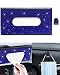 Xuduvay Bling Car Sun Visor Tissue Box HolderPU Leather with Bling Crystal Rhinestones Tissue HolderCar Accessories for Women Blue - Image 2