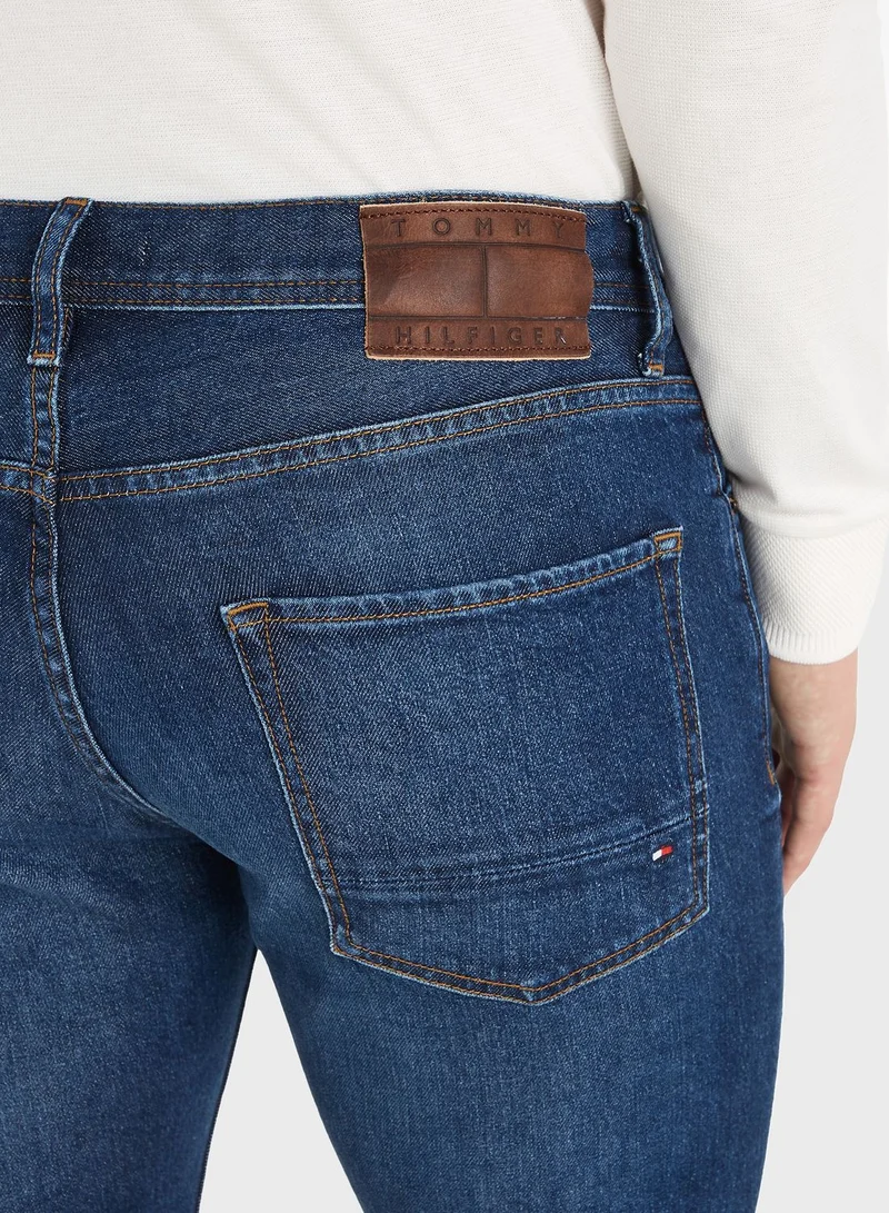 TOMMY HILFIGER Mid Wash Straight Fit Jeans