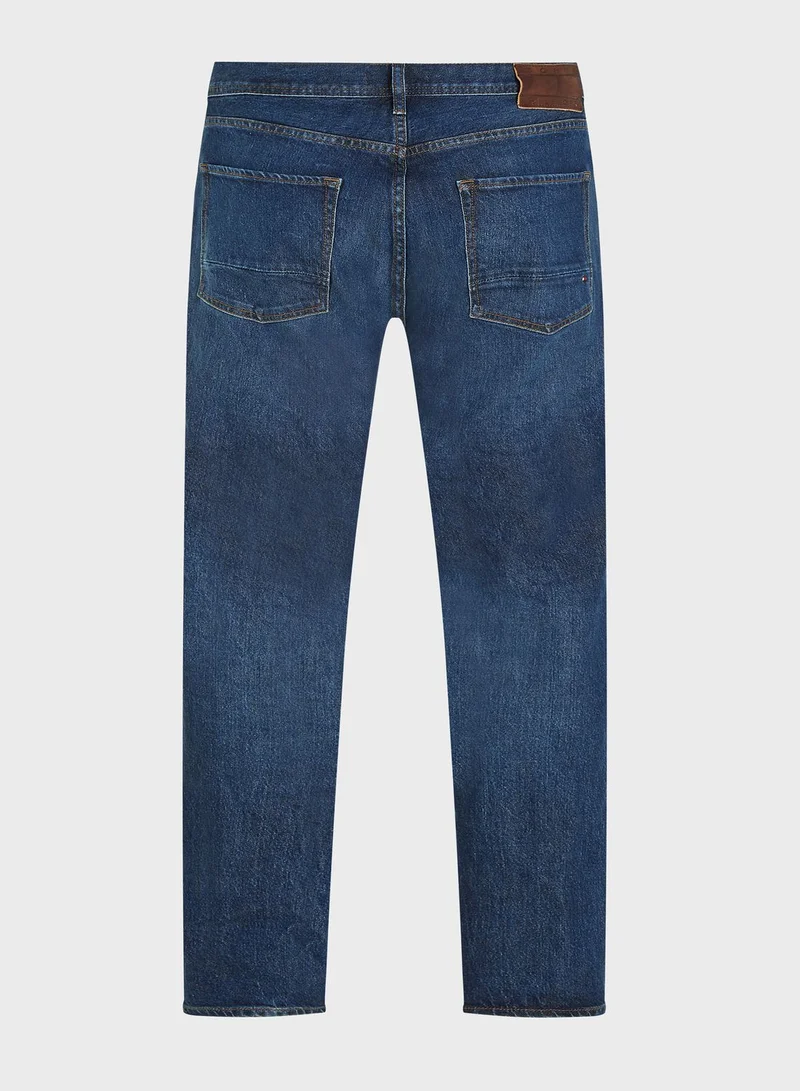 TOMMY HILFIGER Mid Wash Straight Fit Jeans
