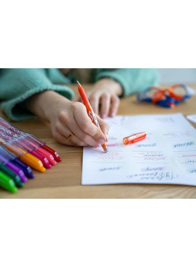 PILOT Frixion Heat/Friction Erasable Rollerball Pen FR7 - Medium Line 0.7mm Tip Nib - Bright Pillow Pack of 5 - Red, Orange, Pink, Light Blue & Lime Green - Image 3