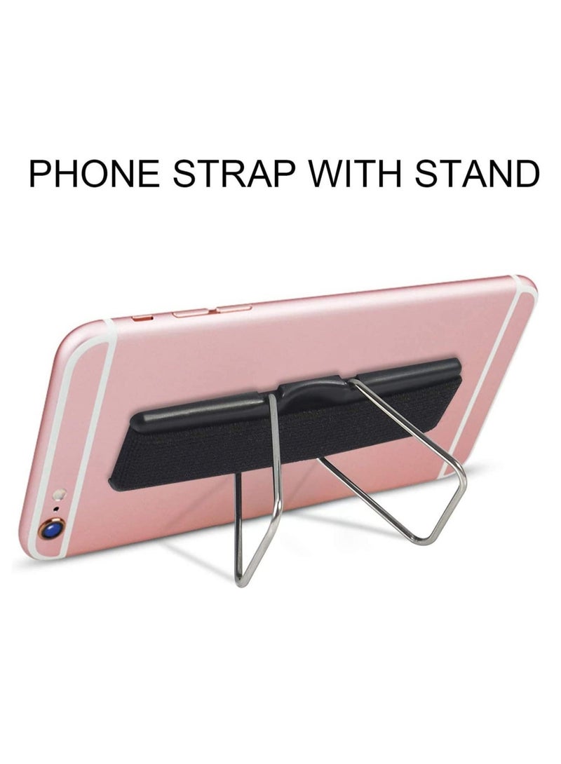 MUNTAQI Phone Grip, CISID Cell Phone Strap Stand for Back of Phone Loop Holder for Hand Compatible with iPhone, Samsung Galaxy and All Smartphones(Black,2 pcs) - Image 2