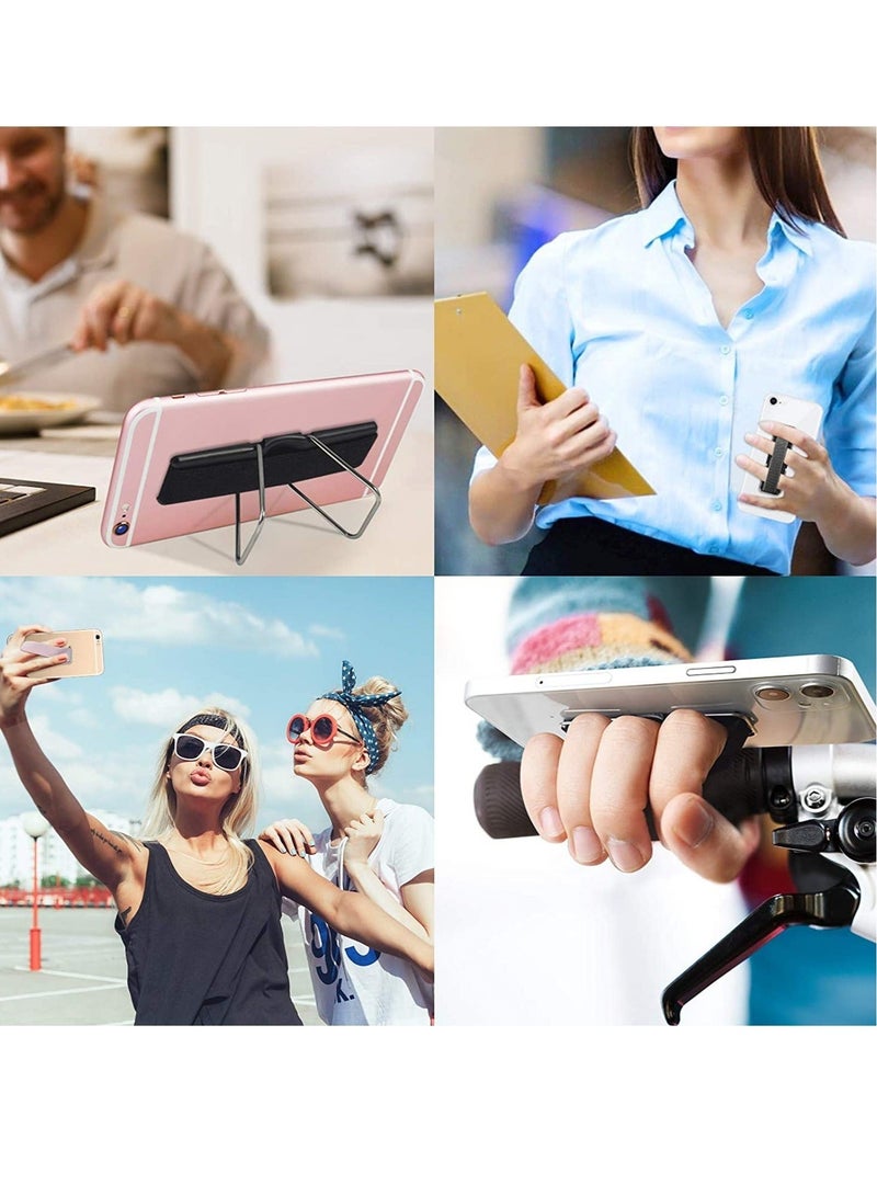 MUNTAQI Phone Grip, CISID Cell Phone Strap Stand for Back of Phone Loop Holder for Hand Compatible with iPhone, Samsung Galaxy and All Smartphones(Black,2 pcs) - Image 5