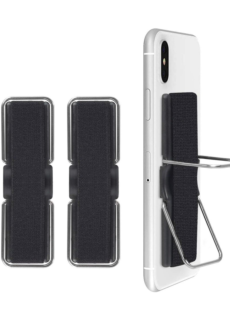 MUNTAQI Phone Grip, CISID Cell Phone Strap Stand for Back of Phone Loop Holder for Hand Compatible with iPhone, Samsung Galaxy and All Smartphones(Black,2 pcs) - Image 1