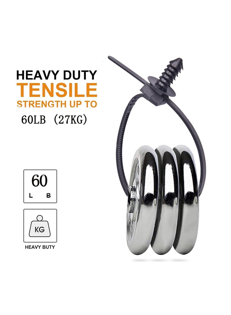 Universal Nylon Push Mount Cable Zip Ties - 160 Pcs Heavy Duty Self-Locking, UV Resistant, Available in 5 Popular Sizes for Indoor and Outdoor Wire Management and Auto Applications. - Image 4