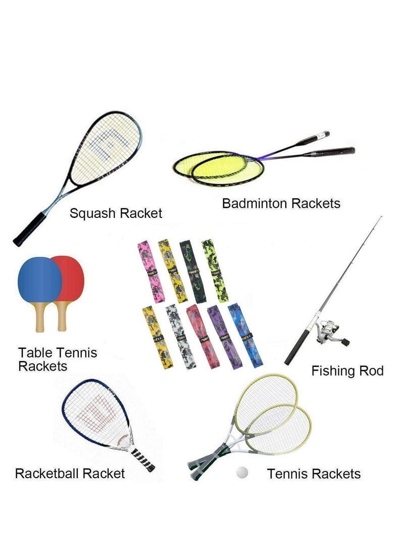 Generic Non-Slip Camouflage Tennis Racket Grip Tape 9 Pcs Multi-Sport Keel Design Ideal for Rackets Bats and Grips - Image 4