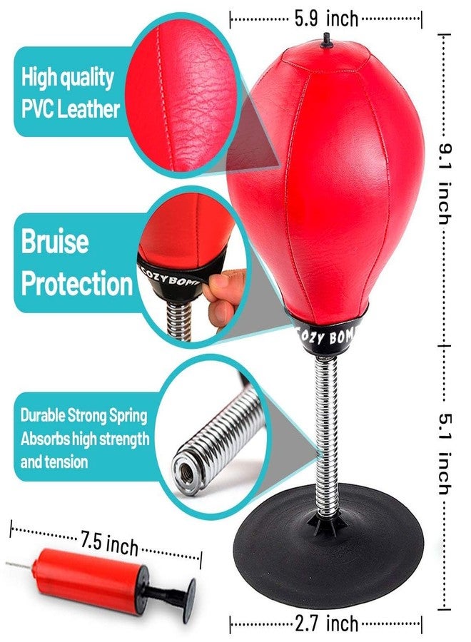 Sarjak Free Standing Desktop Punching Bag Stress Buster Relief with Stand Boxing Punch Ball with Suction Cup to Reflex Strain and Tension Toy's - Image 4