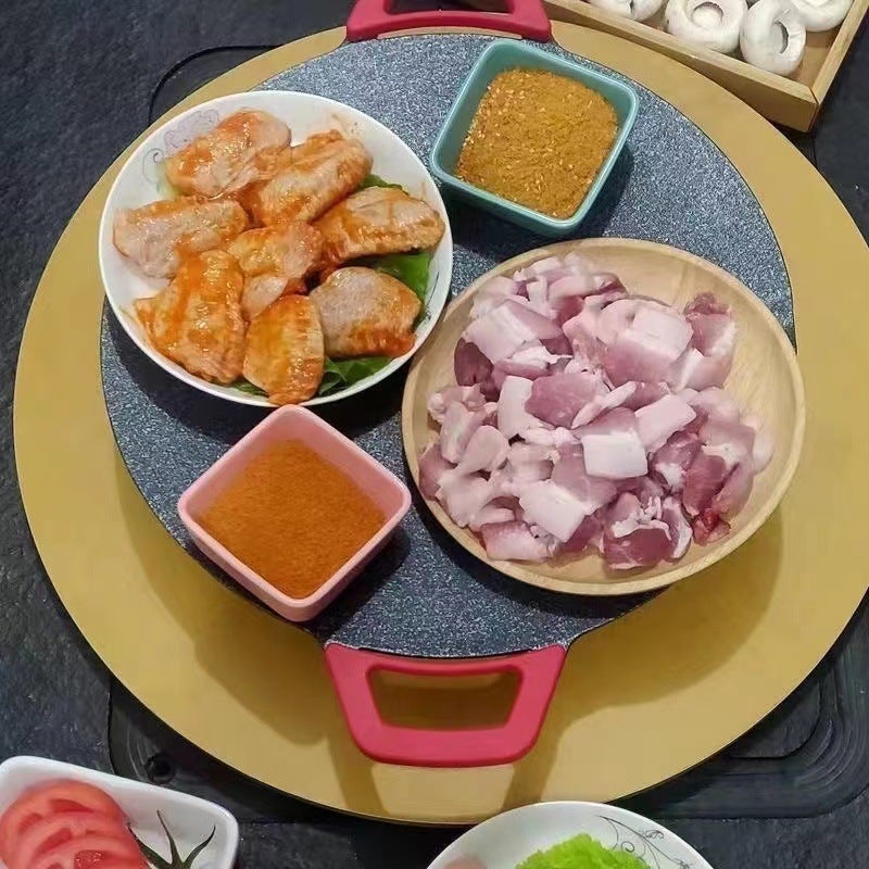 صينية خبز كهربائية بتصميم كوري، فرن كهربائي خارجي، شواء طلابي، صينية شواء منزلية متعددة الوظائف وغير لاصقة - Image 5