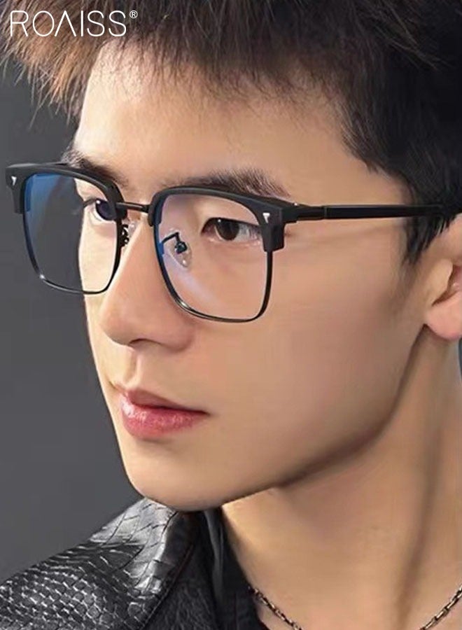 رويس نظارة حجب الضوء الأزرق، نظارة براولين للكمبيوتر وللقراءة والألعاب والتلفزيون والهواتف بفلتر الضوء الأزرق، نظارات الموضة المضادة لإجهاد العين والصداع للنساء والرجال، أسود، 52 مم - Image 2